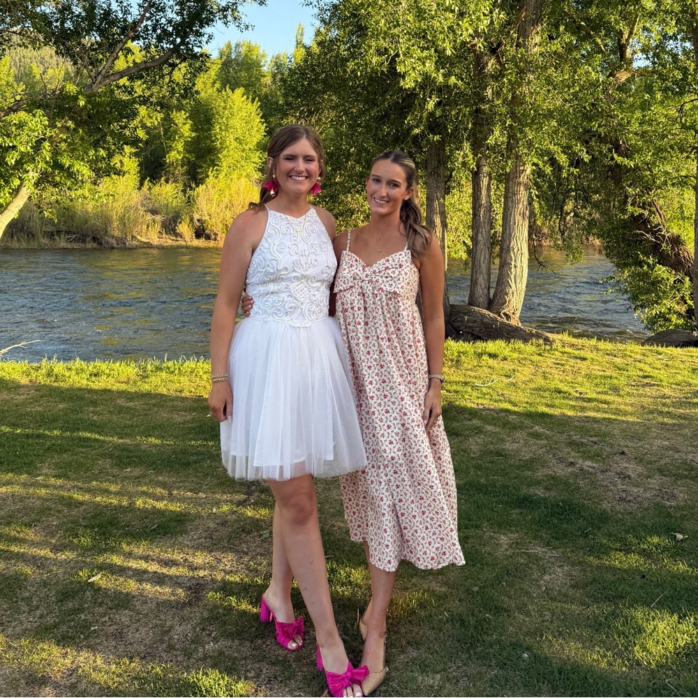 Peach Love California White Lace Mini Dress